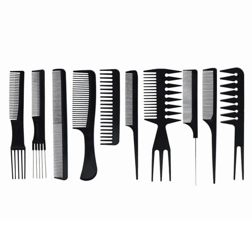 Conjunto de pentes de cabeleireiro 10 pcs Pentes de plástico antistáticos Pentes para desembaraçar Ferramentas profissionais para cabeleireiro