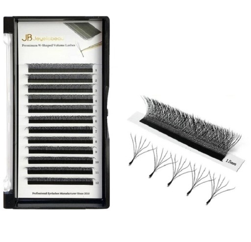 Conjunto de pestanas de volume artificial D 0,07 mm Conjunto de pestanas individuais em leque Pestanas falsas 6D adesivas