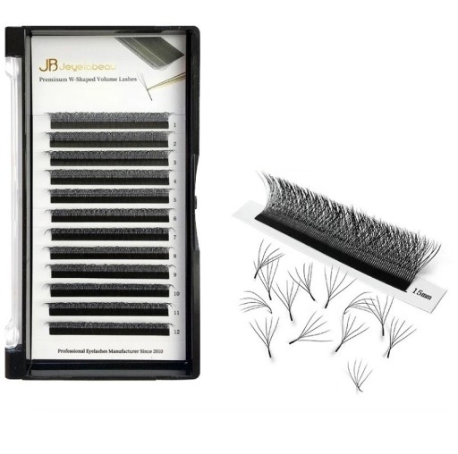 Conjunto de pestanas postiças volumosas D 0,07 mm Conjunto de pestanas postiças individuais em leque Pestanas postiças 5D adesivas