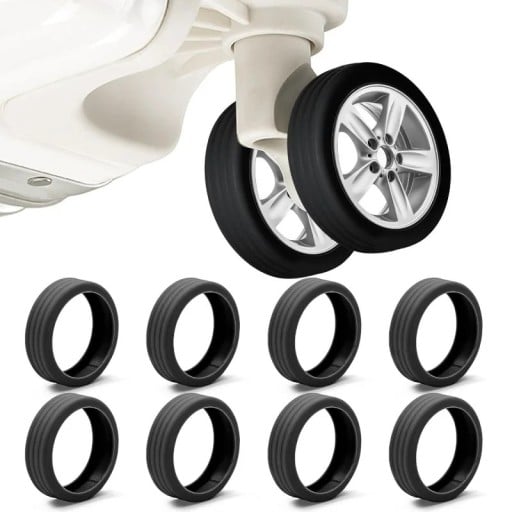 Conjunto de protetores de silicone para rodas 5,3 x 1,5 cm 8 pcs Capas protetoras para rodas de móveis Coberturas antirruído para proteção