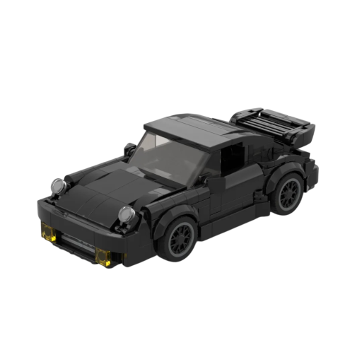 Conjunto do carro preto Porsche 930 Turbo Carro desportivo de corrida dobrável Modelo de carro em movimento Conjunto para rapazes 16 x 7 x 5 cm