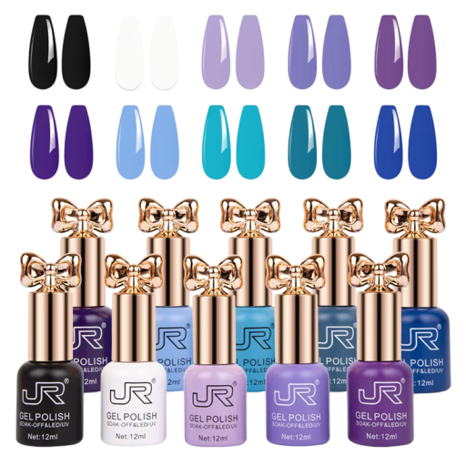 Conjunto doméstico de vernizes em gel UV LED 10 pcs 12 ml Vernizes coloridos para manicure DIY Cura na lâmpada Arte das unhas criativa