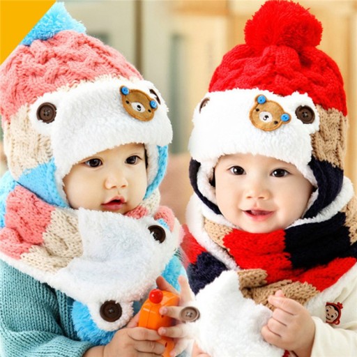 Conjunto infantil bonito - Gorro y bufanda J2485