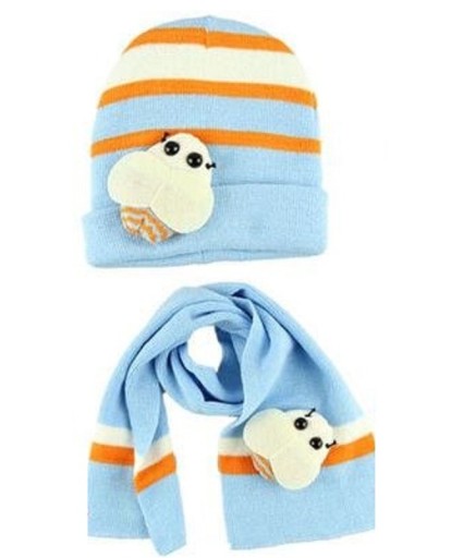 Conjunto infantil de gorro e cachecol