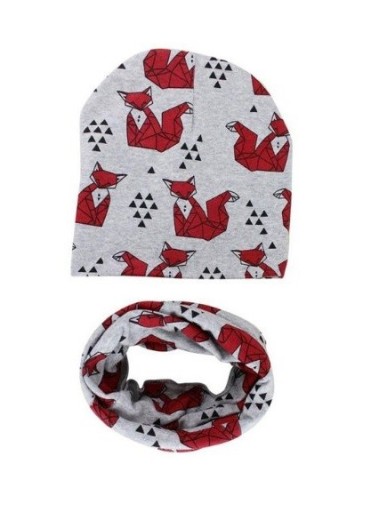 Conjunto infantil - gorro y pañuelo - motivos animales