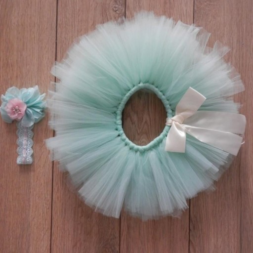 Conjunto para meninas para sessão fotográfica com saia e tiara