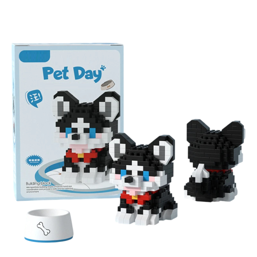 Construction Husky 4,4 x 6,4 x 5,8 cm 252 pcs Mini construction pour enfants Chien mignon Construction d'animaux Jouet créatif pour enfants Mini modèle de chien
