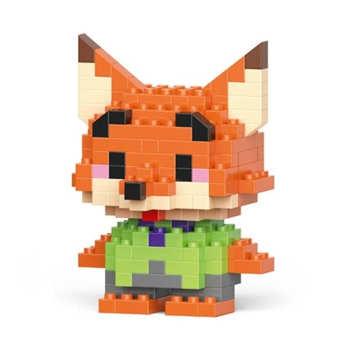 Construction pour enfants renard Nick 4,6 x 4 x 6,4 cm 147 pièces Modèle en briques Jouet créatif Décoration de chambre Cadeau pour enfants et fans de Zootropolis