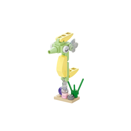 Construction Set 7.8 x 4.6 x 3.4 cm 30 Pieces Green Seahorse with Base Colourful Mini Figure from Building Blocks for Creative Creation