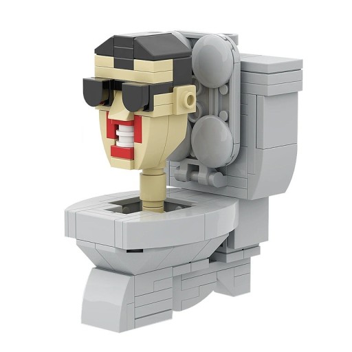 Construction Skibidi Toilet 127 pièces 8,5x5x7 cm Modèle amusant pour les fans de mèmes Figurine culte de WC Construction créative Mini construction pour adolescents et adultes