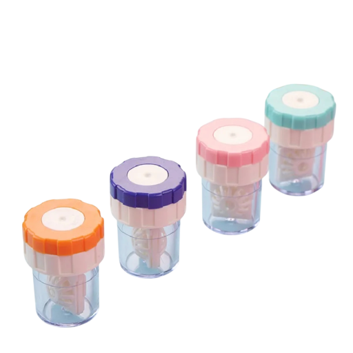 Contact Lens Cleaner Manual Mechanical Size 3.6 x 5 cm Plastic Coloured Case with Rotating System for Cleaning Lenses