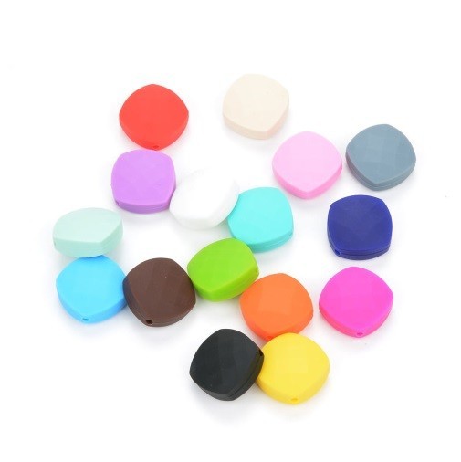 Contas de silicone em forma de quadrado para crianças - 50 pcs