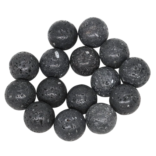 Contas naturais de lava vulcânica preta 16 mm Conjunto de 5 contas Pedras minerais para confecção de joias Aromaterapia Pulseiras Colares