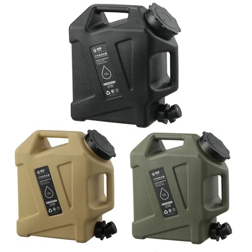 Contenedor de agua para acampar, 12 l, bolsa de agua portátil con grifo, cubo plegable para exteriores, tanque de agua para picnic, gran
