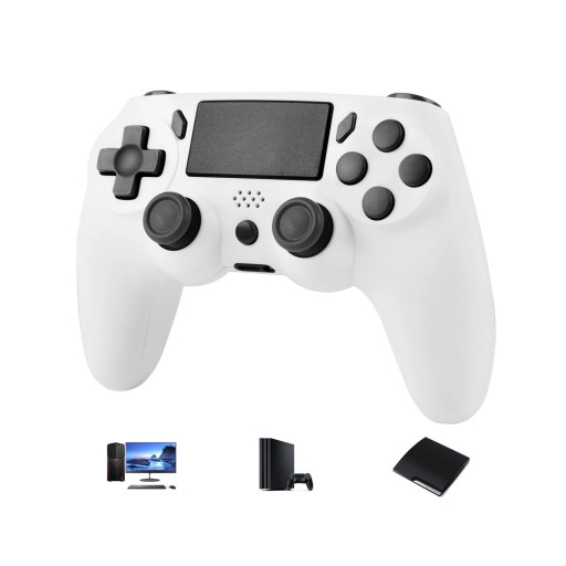 Controlador de juego inalámbrico con panel táctil, barra de luz, función de vibración y giroscopio de 6 ejes para una experiencia de juego