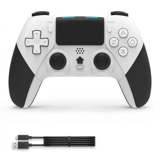 Controller Bluetooth senza fili per PS4 PS4 Pro e PS4 Slim e PC con autonomia di 8–10 ore e touchpad in bianco e nero