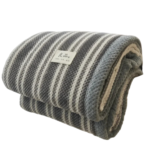 Coperta Calda a Righe 150 x 200 cm 1,1 kg Coperta Morbida e Soffice con Trapuntatura Densa Copertura Confortevole con Motivo a Righe per Camera da Letto e Soggiorno