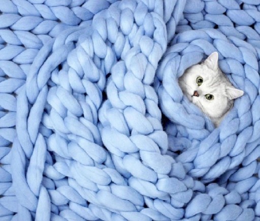 Coperta di lana lavorata a maglia 100 x 150 cm