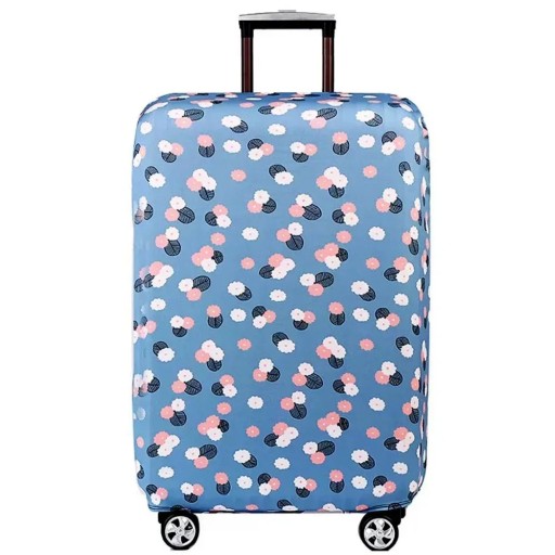 Copertura protettiva elastica per valigia 48–53 cm Tessuto elastico Motivo floreale blu Protezione dei bagagli durante i viaggi