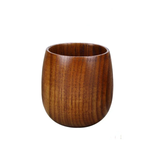 Copo de madeira japonês 120 ml 8,5 x 6,5 cm Caneca de chá em madeira natural Design japonês tradicional Utensílios de cozinha rústicos