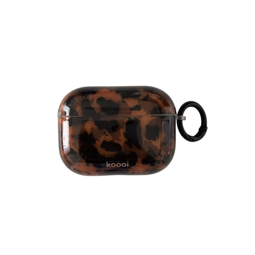 Coque brillante pour AirPods 3 Motif en écaille de tortue ambre Conception résistante aux chocs avec découpes pour le port de chargement Écouteurs