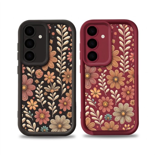 Coque en silicone résistante pour Samsung Galaxy A25 S avec motif de fleurs colorées Cadre surélevé autour de l'appareil photo Bord surélevé de l'écran Matériau flexible