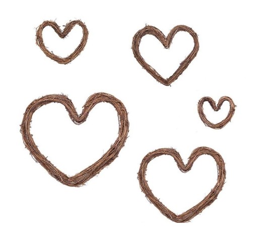 Coração de vime decorativo