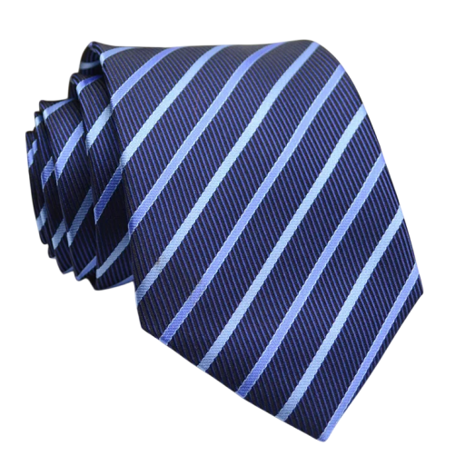 Corbata azul oscuro con rayas 146 x 8 cm Elegante corbata de hombre para traje Accesorio elegante para eventos sociales, trabajo y ropa casual.