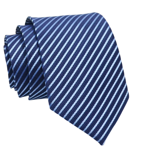 Corbata azul oscuro con rayas Accesorio elegante para eventos sociales, trabajo y ropa casual 146 x 8 cm Elegante corbata de hombre para traje