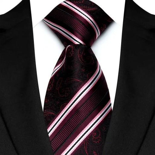 Corbata de hombre roja a rayas Corbata elegante 145 x 8 cm Accesorio elegante para hombre Eventos empresariales y sociales Material de calidad