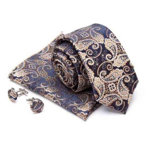 Corbata, pañuelo y gemelos de hombre