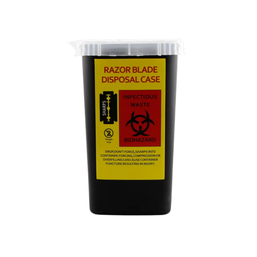 Corbeille de recyclage pour lames 1 litre Accessoires de coiffure Boîte sécurisée pour l'élimination des rasoirs Conteneur pour lames usagées pour le rasage et la coiffure