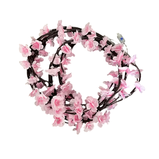 Corda de Luz LED 190 cm 96 LED Flor de Cerejeira Lâmpada Decorativa USB Colorida para Casamentos Dia dos Namorados Natal Quarto e Decoração Festiva