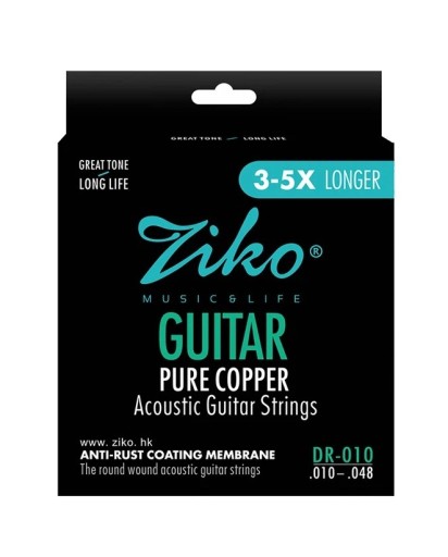 Cordas para guitarra acústica DR-010 Conjunto de cordas hexagonais com núcleo de cobre puro e superfície antirrust