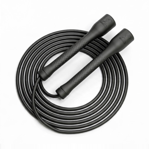 Corde à sauter MOGOLD avec corde en PVC de 3 m Cœur en coton Poignées ergonomiques antidérapantes Pour enfants et adultes