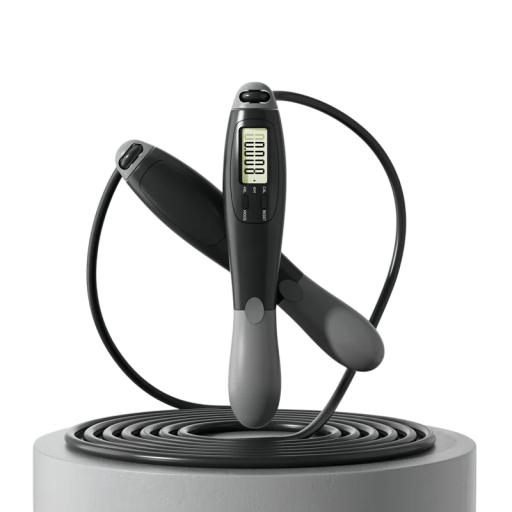 Corde à sauter numérique avec compteur de sauts et de calories Câble en acier Longueur réglable Poignée antidérapante Entraînement à la maison