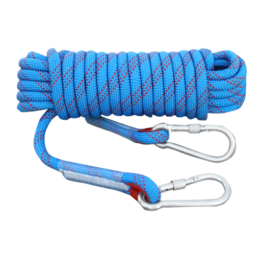 Corde d'escalade avec mousquetons 30 m Corde de sécurité d'escalade 888 kg