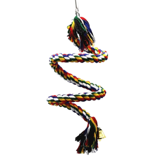 Corde suspendue pour perroquets Jouet pour oiseaux Corde avec cloche 50 cm