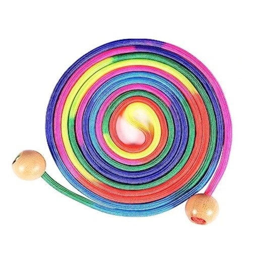 Cordino lungo da 5 m per salti di gruppo Design colorato Manici antiscivolo per bambini, alunni e giochi di movimento in coppia