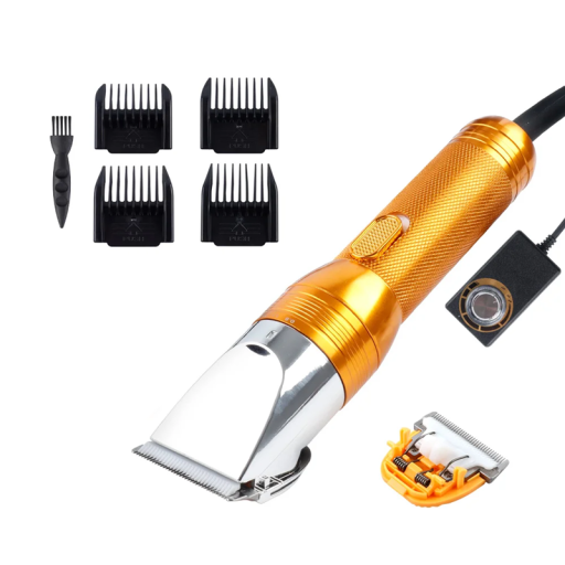 Cordless Pet Clipper 380W 12V 18.3 x 4.5 cm 6 Speeds Aluminium Body Ceramic Blade 4 Attachments and Accessories