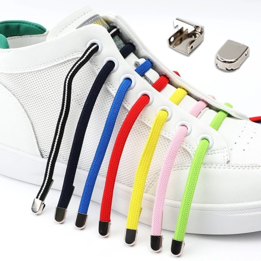 Cordones elásticos 105 x 0,7 cm Sin atar Para niños y adultos Talla única Hebilla metálica De colocación rápida Estilo deportivo