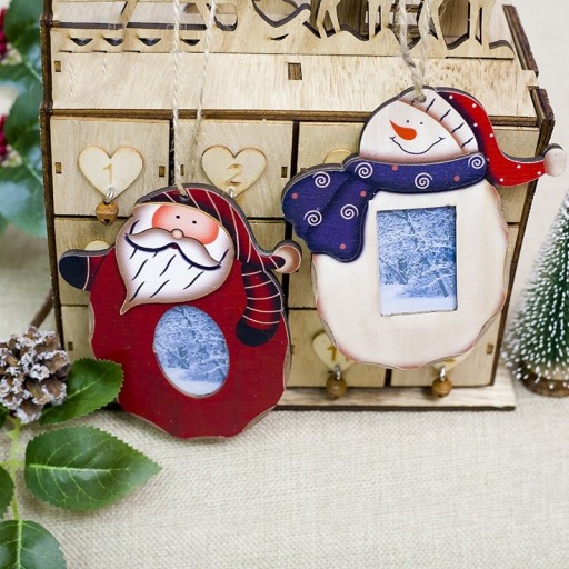 Cornice fotografica di legno natalizia