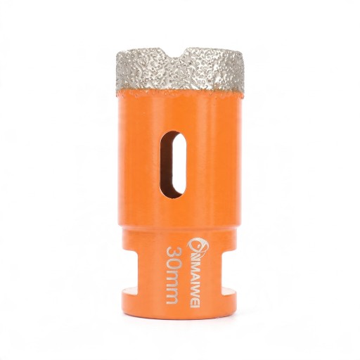 Corona di perforazione diamantata 30 mm con filettatura M14 per smerigliatrice angolare Diamante saldato a vuoto Arancione Perforazione a secco