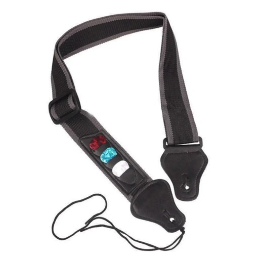Correa ajustable para guitarra eléctrica con 3 soportes para púas, correa de hombro acolchada, accesorios de música, comodidad al tocar, seguridad.