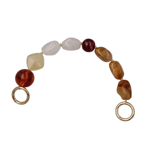 Correa de cuentas para bolso de mujer 28 cm Cuentas decorativas en marrón caramelo Correa de repuesto para bolso Accesorio de moda estiloso