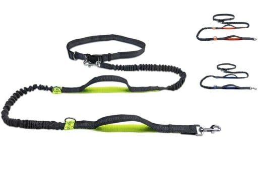 Correa elástica para perros para correr alrededor de la cintura Hands Free Correa reflectante con cinturón ajustable y amortiguador Conducción