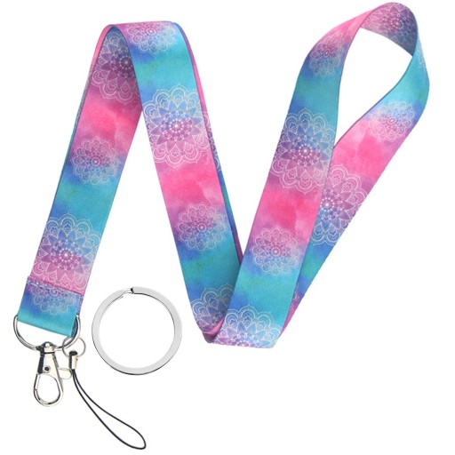 Correa para llaves 45 cm Fibra de poliéster Cordón multicolor con mosquetón Soporte para llaves móvil tarjeta