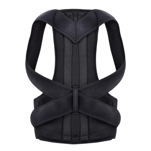 Corretor de postura ajustável preto com alças respiratórias para os ombros e a cintura Alívio da dor nas costas Suporte para as costas para uso diário