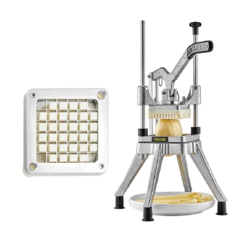 Cortador de legumes manual 12,7 mm Cortador manual de frutas e legumes em aço inoxidável Picador de legumes com pega ergonómica 22 x 47 cm