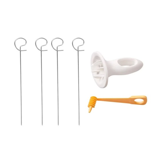 Cortador en espiral para hacer patatas fritas Brochetas para asar patatas Cortador para espirales de patatas Agujas con cortador para patatas fritas retorcidas 4 uds.
